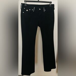 Vintage Unique True Religion Disco Joey Jeans Black w/Swarovski Crystals